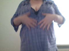 BBW Taking of blouse and bra